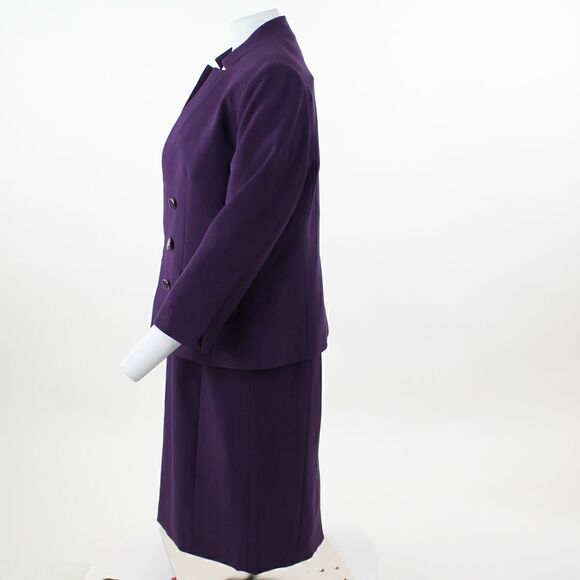 Le Suit Stand-Collar Dress Suit Plum 12 - Picture 4 of 5